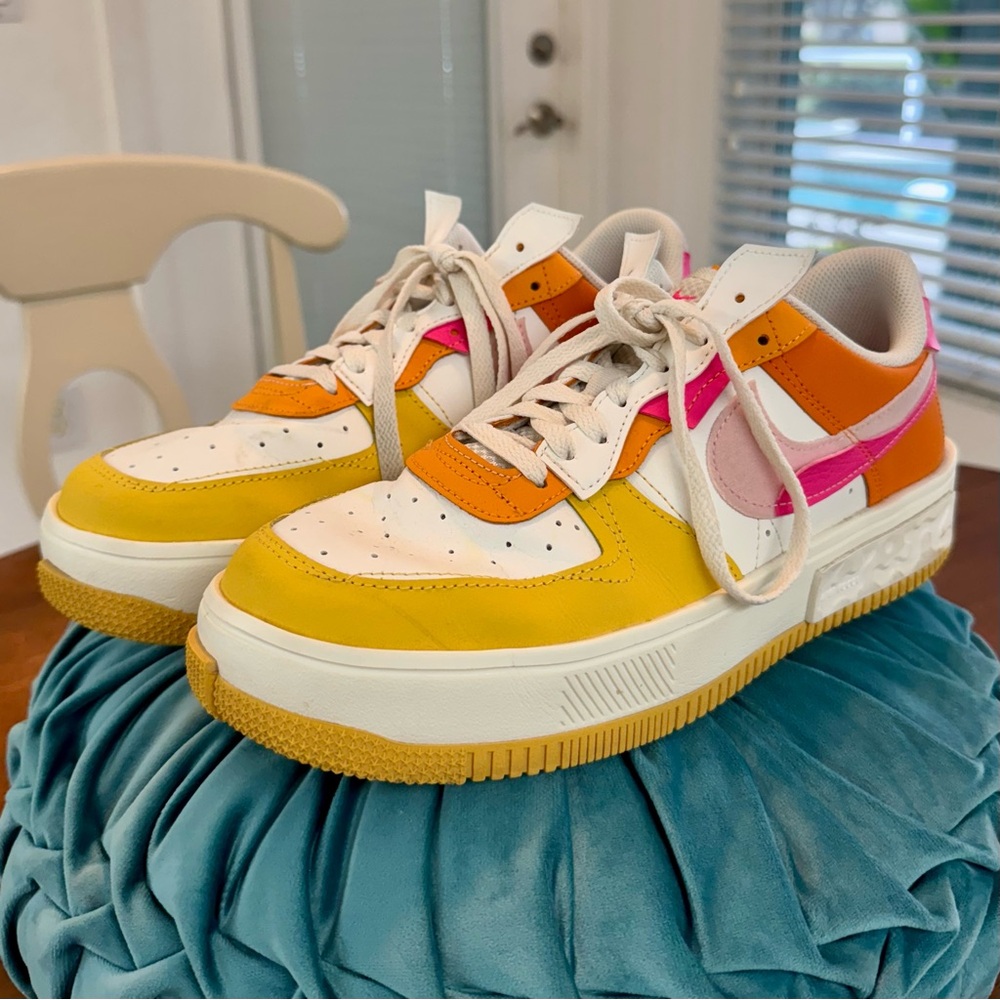Orange/Pink/Yellow Nike Air Force 1 Fontanka Sneakers